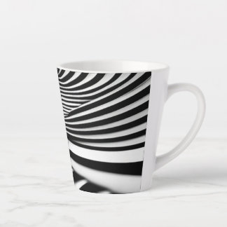 Hypnotic Black and White Spiral  Illusion Art Latte Mug