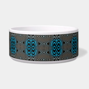 Hypnotic Blue Pulse Dog Bowl