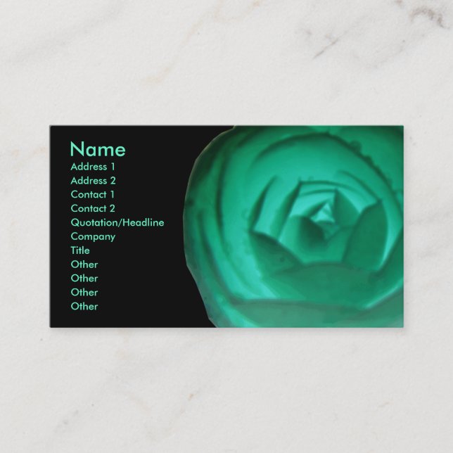 Hypnotic Camellia Flower Custom Business Card (Front)