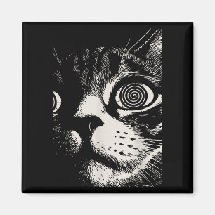 Hypnotic Cat Sral Eyes Trippy Psychedelic Cat Magnet