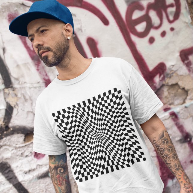 Hypnotic Chequered Pattern T-Shirt (Creator Uploaded)