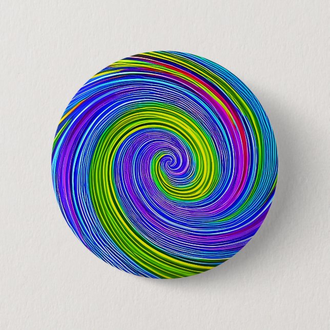HYPNOTIC DISC Psychedelic Colour Mesmerising Spira 6 Cm Round Badge (Front)