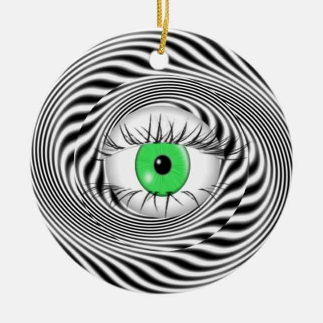 HYPNOTIC EYE - HYPNOTIST CERAMIC TREE DECORATION (Front)
