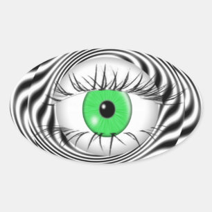 HYPNOTIC EYE - HYPNOTIST OVAL STICKER