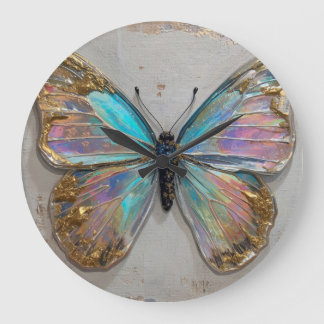 Hypnotic Floral Color Flow Close-Up Large Clock