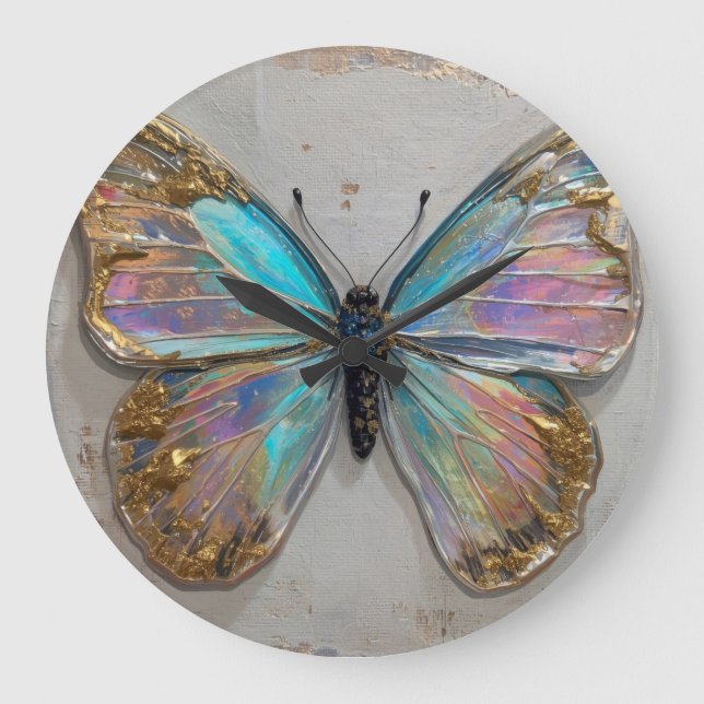 Hypnotic Floral Color Flow Close-Up Large Clock (Front)