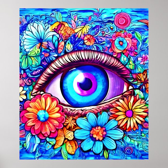 Hypnotic Floral Eye Poster (Front)
