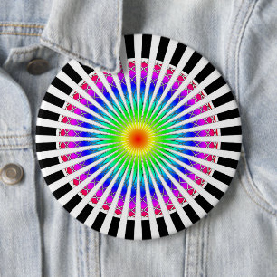 Hypnotic Flower 6 Cm Round Badge