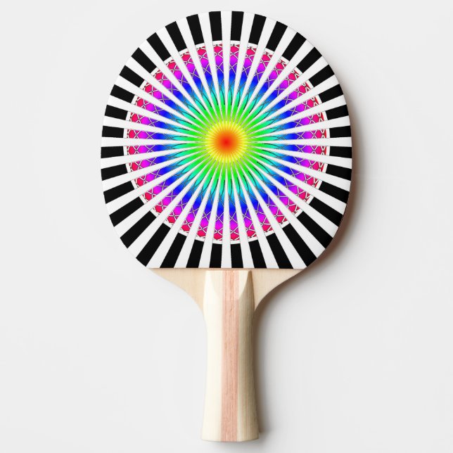 Hypnotic Flower Ping Pong Paddle (Front)