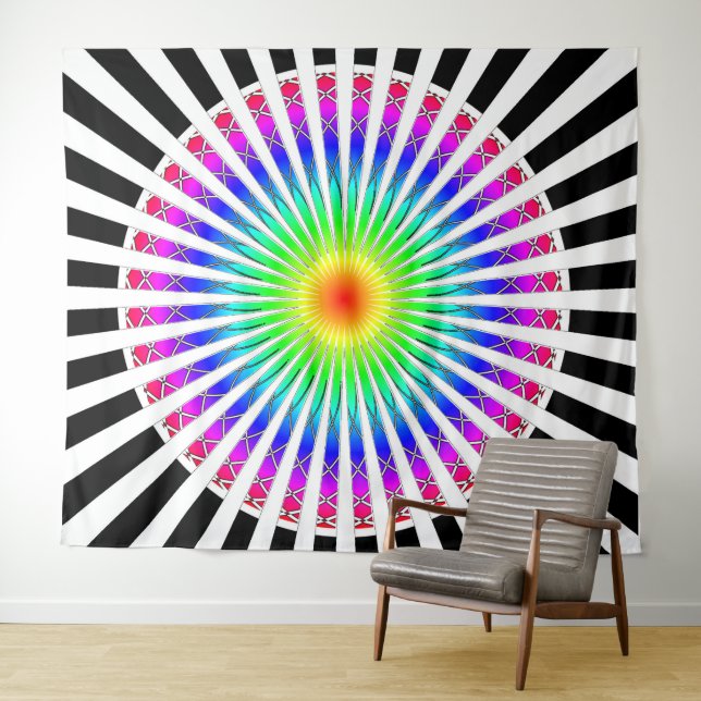 Hypnotic Flower Tapestry (In Situ (Horizontal))