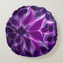 Hypnotic fractal deep purple flower 
