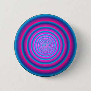 Hypnotic Fuzzy Purple Crazy Circular Vortex Disc 6 Cm Round Badge
