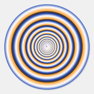 Hypnotic Fuzzy White Crazy Circular Vortex Disc Classic Round Sticker