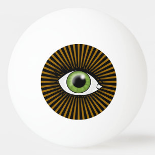 Hypnotic Green Eye Ping Pong Ball