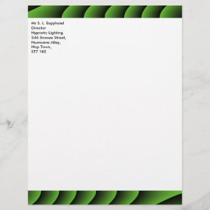 Hypnotic Green Wavy Lines Customisable Letterhead
