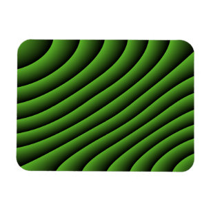 Hypnotic Green Wavy Lines Magnet