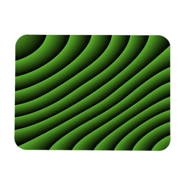 Hypnotic Green Wavy Lines Magnet (Horizontal)