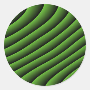 Hypnotic Green Wavy Lines Stickers