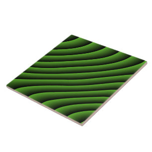 Hypnotic Green Wavy Lines Tile