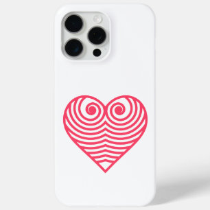 Hypnotic Love – Minimalist Red Contoured Heart iPhone 15 Pro Max Case
