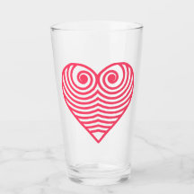 Hypnotic Love – Minimalist Red Contoured Heart
