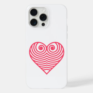 Hypnotic Love – Minimalist Red Contoured Heart iPhone 15 Pro Max Case