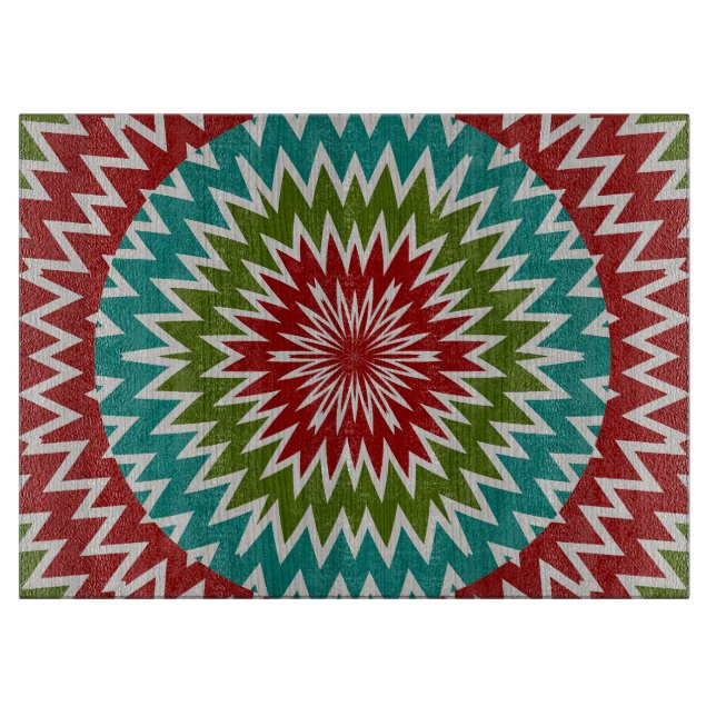 Hypnotic mandalaic flower cutting board (Front)