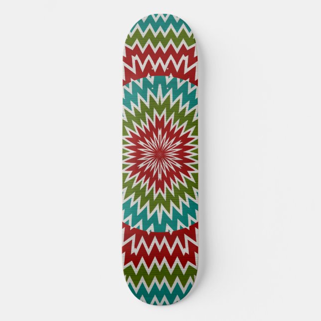 Hypnotic mandalaic flower skateboard (Front)