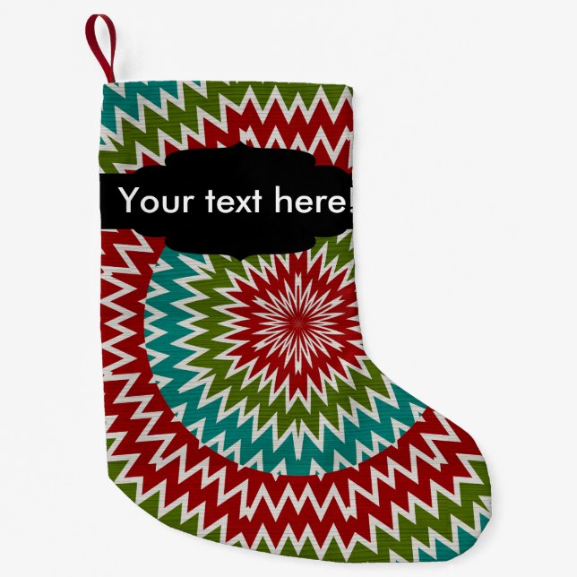 Hypnotic mandalaic flower small christmas stocking (Front)