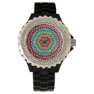 Hypnotic mandalaic flower watch
