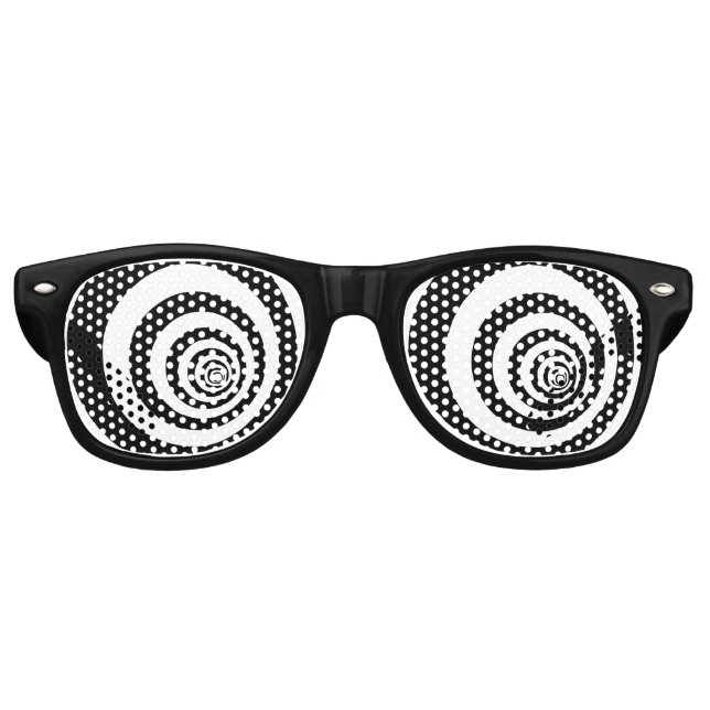 Hypnotic Optical Illusion Concentric Circle Retro Sunglasses (Front)