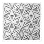 Hypnotic Pattern Black White Simple Minimal Circle Ceramic Tile<br><div class="desc">Hypnotic Pattern Black White Simple Minimal Circle</div>