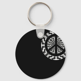 HYPNOTIC PEACE SIGN KEY RING
