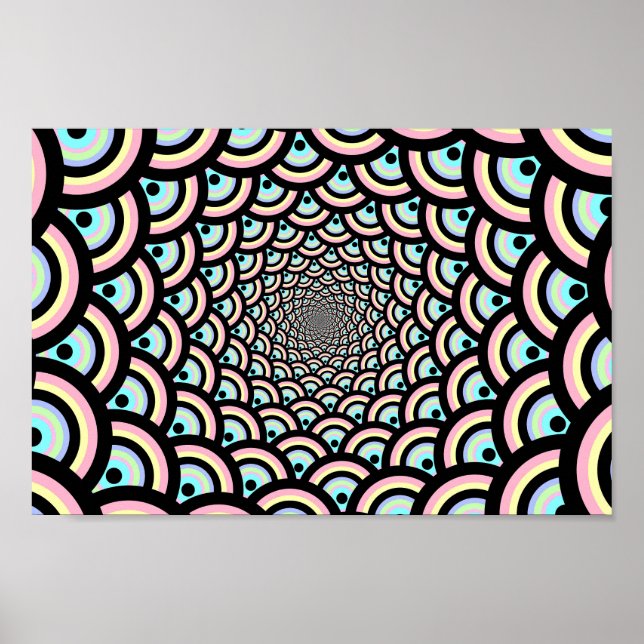 Hypnotic Psychedelic Archway Pattern Poster (Front)