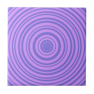 Hypnotic Purple Blue Circle Geometric Pattern Ceramic Tile