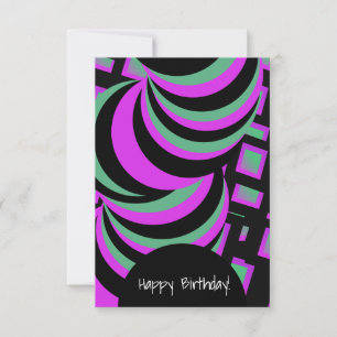 Hypnotic Purple Green Happy Birthday Any Occassion Card