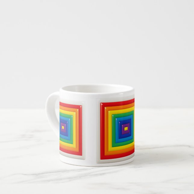 Hypnotic Rainbow Square  Espresso Cup (Front Left)