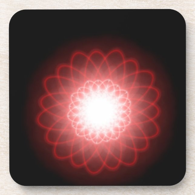 Hypnotic Red Spirals Coaster (Front)