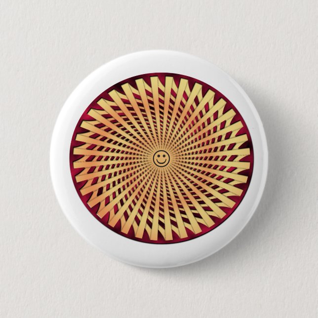 Hypnotic Smiling Face 6 Cm Round Badge (Front)