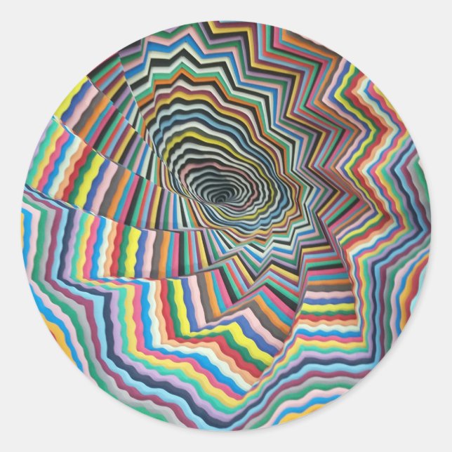 Hypnotic Spiral Classic Round Sticker (Front)