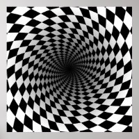 Hypnotic Squares Psychedelic Poster