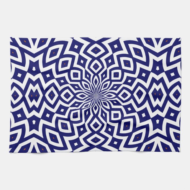 Hypnotic Squiggle pattern Tea Towel (Horizontal)