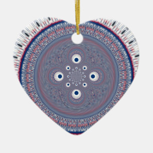 Hypnotic Symmetry: Abstract Geometric Art Ceramic Tree Decoration