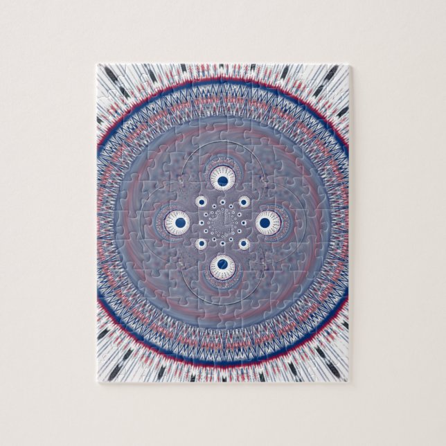 Hypnotic Symmetry: Abstract Geometric Art Jigsaw Puzzle (Vertical)