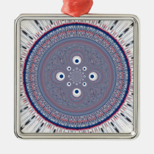 Hypnotic Symmetry: Abstract Geometric Art Metal Ornament