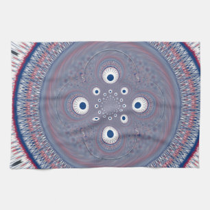 Hypnotic Symmetry: Abstract Geometric Art Tea Towel