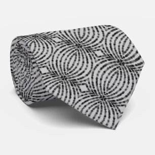 Hypnotic Translucent Black Grey Triangle Shapes Tie