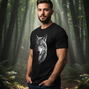 Hypnotic Wolf Face Heterochromia Eyes Unisex  Tri-Blend Shirt