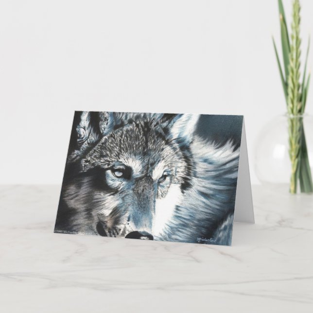 Hypnotic Wolf Greeting Card by Michaeline (Front)