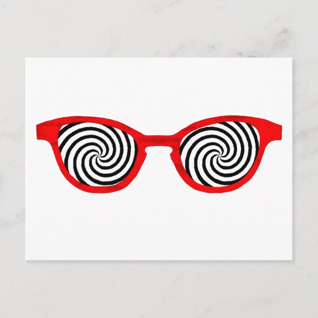 Hypnotise Sunglasses Red Rim The MUSEUM Zazzle Gif Postcard (Front)
